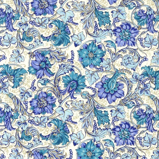 Blue Grapes Florentine Print Paper ~ Rossi Italy